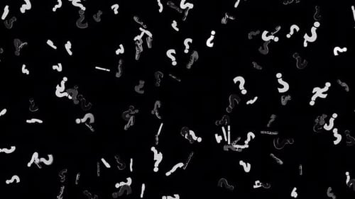 Falling Black and White Question Mark