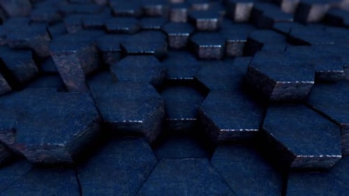 Hexágonos de piedra azul