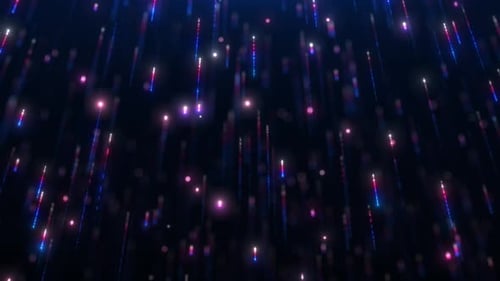 Abstract rising dust of particles. Background with glowing sparkles of bright particle lines.