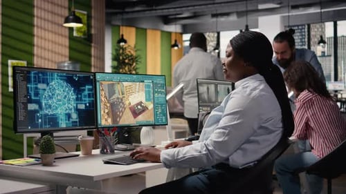 Innenarchitekt verwendet neuronale KI-Netzwerke für den 3D-Wohnungsaufbau