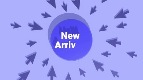 Animated New Arrivals Text With Cursors Or Arrows Pointing On It. New Arrivals Concepts.
