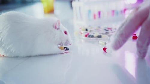 Lab Rat Gets Pill in Medical Experiment