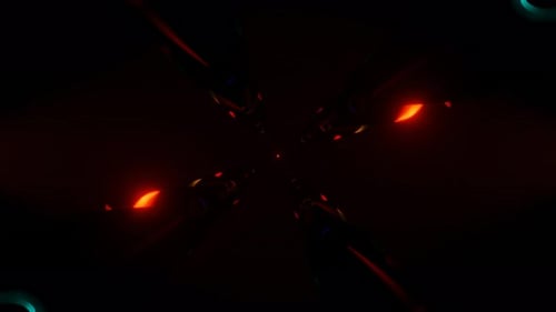 A Rhythmic Display of Pulsating Neon Shapes in the VJ Loop