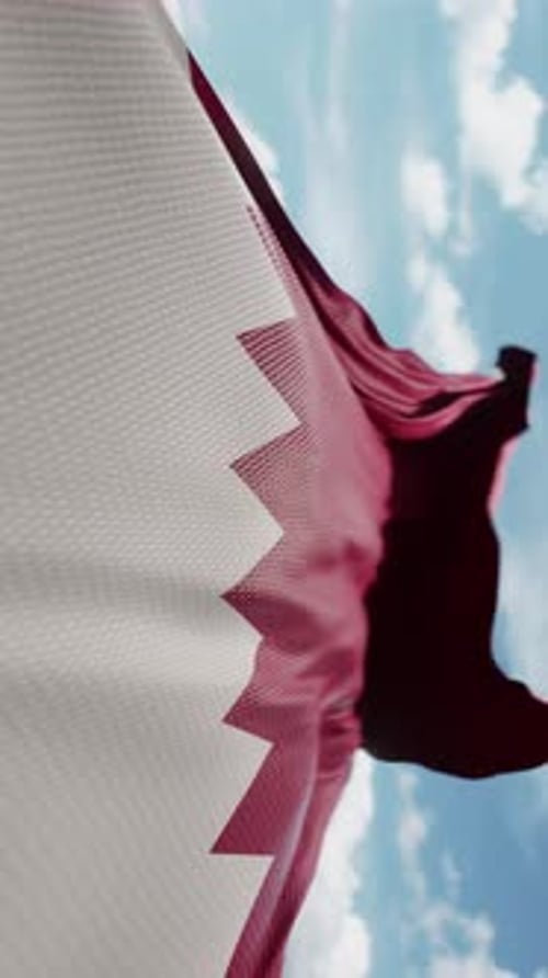 Realistic 3D Animation of Qatar National Flag