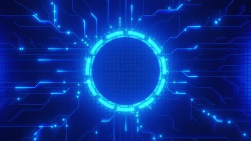 Tecnología digital, placa de circuito, tecnología futurista