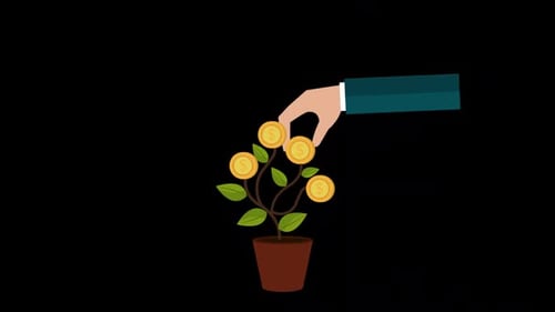 Money and Business Profits Alpha Channel