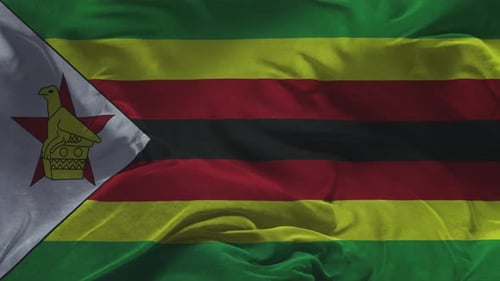 Zimbabwe Flag Slow Motion Cloth Animation -3D Rendering