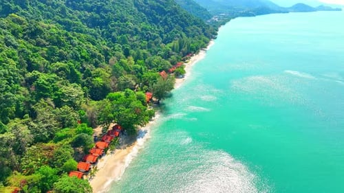 Breathtaking coastal beauty with sandy beaches in Ko Chang, Thailand. 4K.