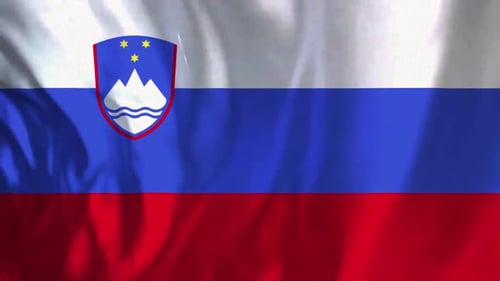 Slovenia National Flag Waving Realistic Animation