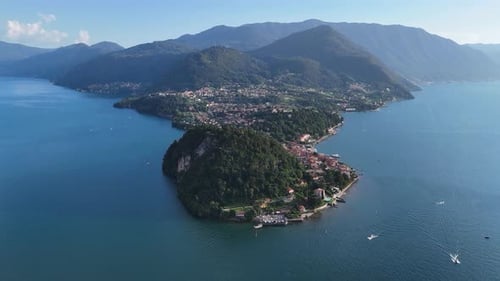 Aerial view of Lake Como, Italy