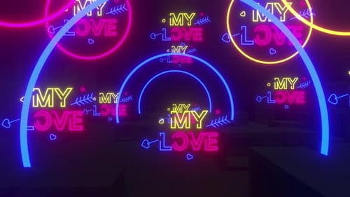Love Text Neon 01 4k