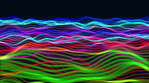 Abstract Digital wave with flowing Particles lines light motion loop Backgrounds Animation. Vd 394