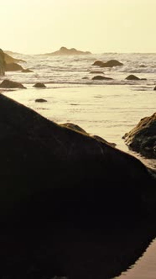 A Serene and Peaceful Evening By the Beautiful Seaside with Rocky Shoreline Views