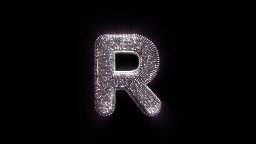 R Letter with Disco Ball aesthetics On Alpha Loop