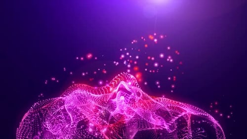 Fluid Glowing Particle Wave Abstract Background Animation