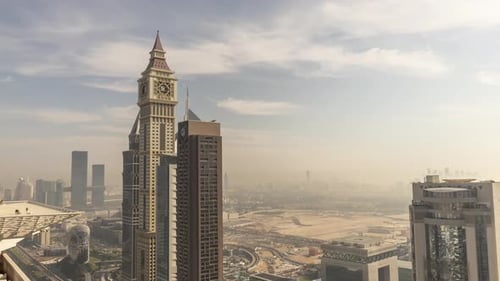 Timelapse View of Dubai Skyscraper Skyline