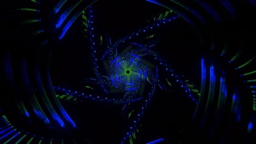 Rotierender blaugrüner sternförmiger Hintergrund VJ Loop