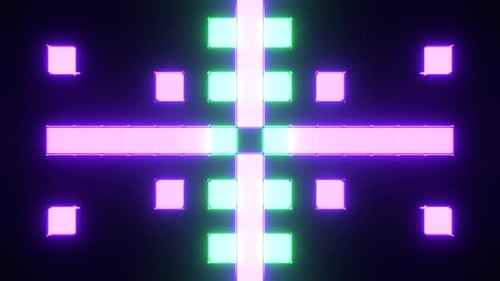 Green And Purple Neon Disco Light Visual Abstraction Background Vj Loop In 4K