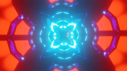 Realm of Trippy Strobe Neon Square Shape Abstractions