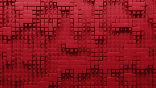 Dynamic Red Geometric Cubes Abstract Moving Background