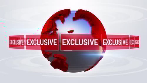 Exclusive News Broadcast Opener with Rotating 3D Red Globe