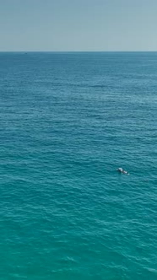 Yacht Sailing on Turquoise Sea on Sunny Day