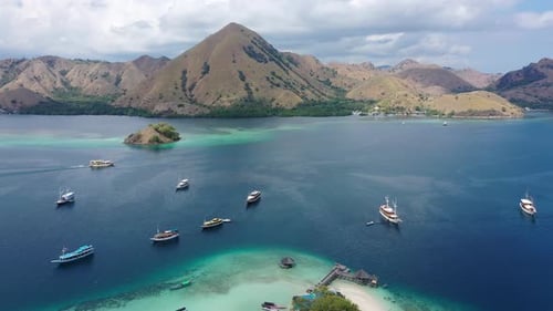 Aerial view of Kelor island, Komodo National Park, Indonesia