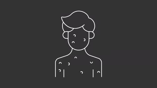 Animated pest bite white icon
