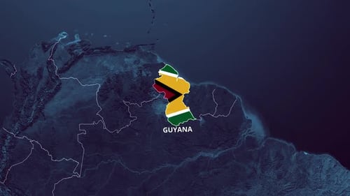 Modern Animated Guyana Country Map Flag Reveal