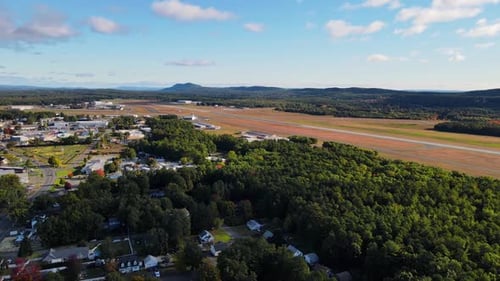 A drone shot of a private airport in New England