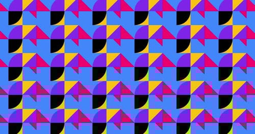 Fond de boucle abstrait psychédélique, motif géométrique animé moderne ou résolution d'arrière-plan