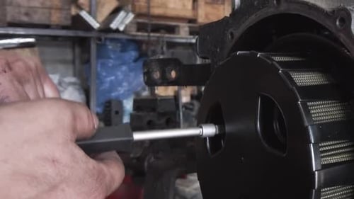 Close Up of Tool Adjusting Machinery