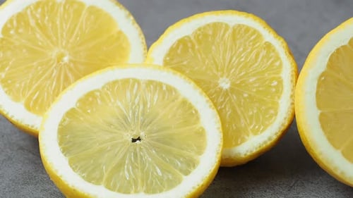 Close Up of Fresh Lemon Halves