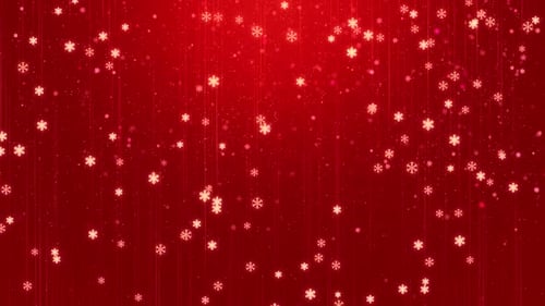 HD Red Christmas Snowflake Animation – Winter Holiday Light Glitter Background Loop