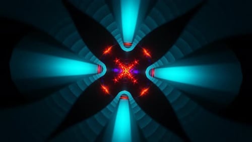 A Mesmerizing Dance of Neon Lights in a Pulsating VJ Loop