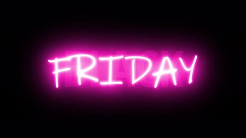 Black Friday Neon Text Animation Reveal