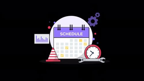 Time Management and Planning Concept Animation Video - Transparent