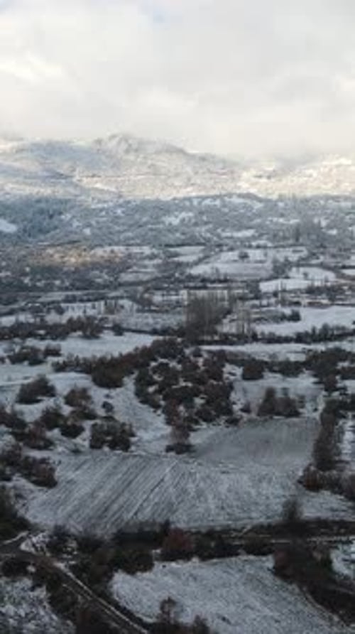 Winter Rural Aerial View