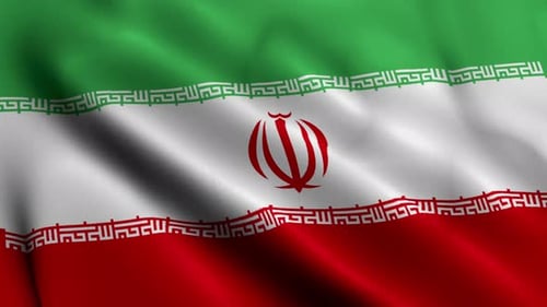 Waving Flag of Iran Animated Background Loop