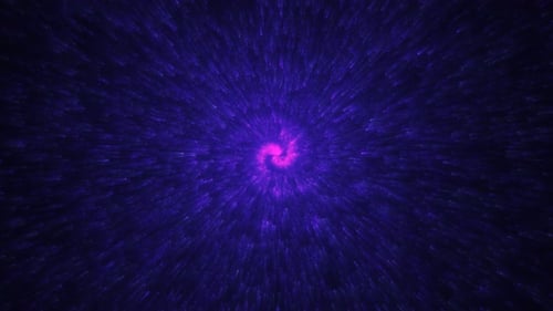 Abstract Particle Warp Tunnel with Glowing Center Loop