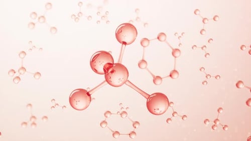 Abstract 3D Molecule Animation for Science and Medical Background