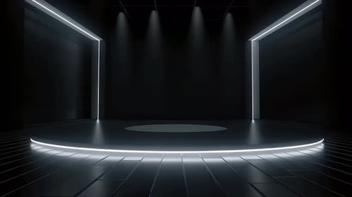 Clean 3D Stage Reveal with Animated Lights