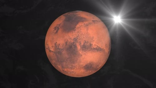 Mars planet animation in space. 2331