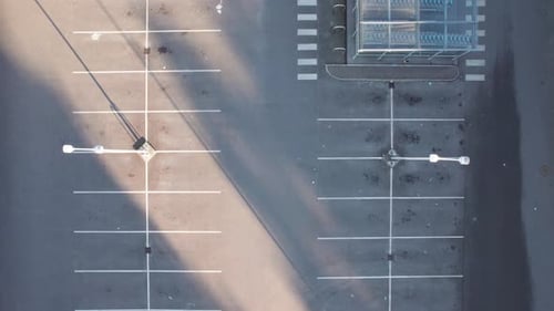 Aerial view of empty spaces in a parking lot