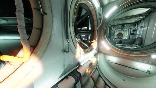 Interior of Futuristic Internation Space Station