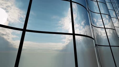 Future Curve Glass Windows Facade Wall Building