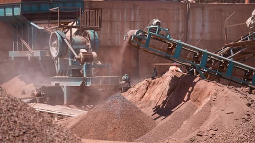 conveyor belt mine line rock transport