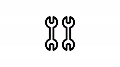 Wrench — Icono animado en línea — Canal Alpha — 4K