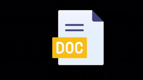 Document File Type Icon Reveal with DOC Label