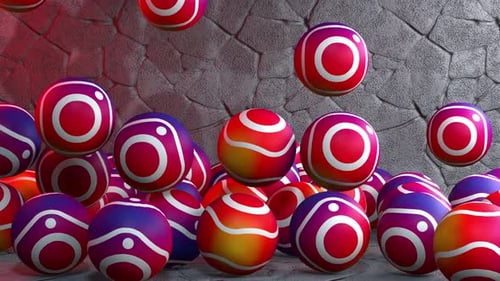 Dynamic 3D Spheres with Social Media Logos Falling Animation